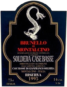Etichetta Brunello di Montalcino Soldera